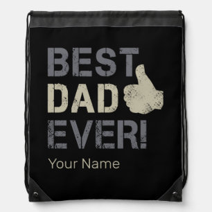 Best Dad Ever for Father's Day Vintage Thumb Up Drawstring Bag