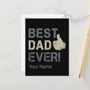 Best Dad Ever for Father's Day Vintage Thumb Up Holiday Postcard