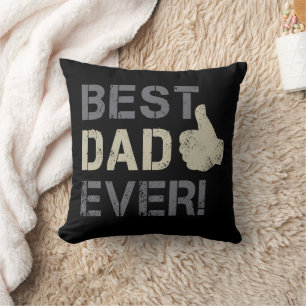 Best Dad Ever for Father's Day Vintage Thumb Up Throw Pillow