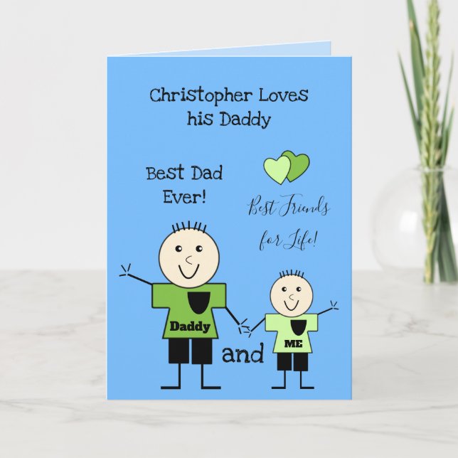 Best Dad ever from little boy birthday greeting Card (Front)