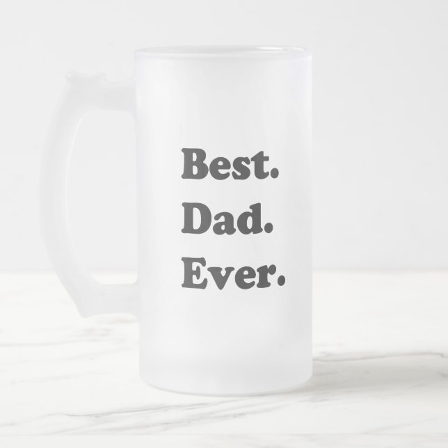 best dad ever frosted glass beer mug (Left)