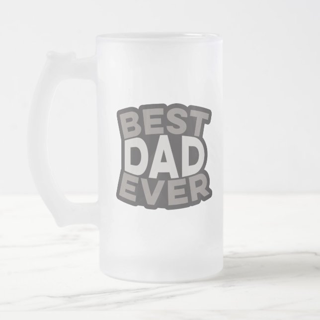 Best Dad Ever | Frosted Glass Beer Mug (Left)