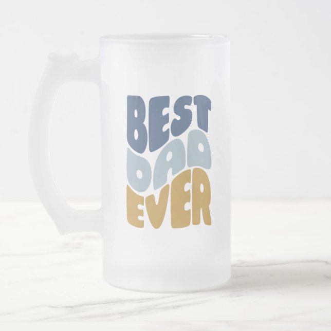 Best dad ever frosted glass beer mug (Left)