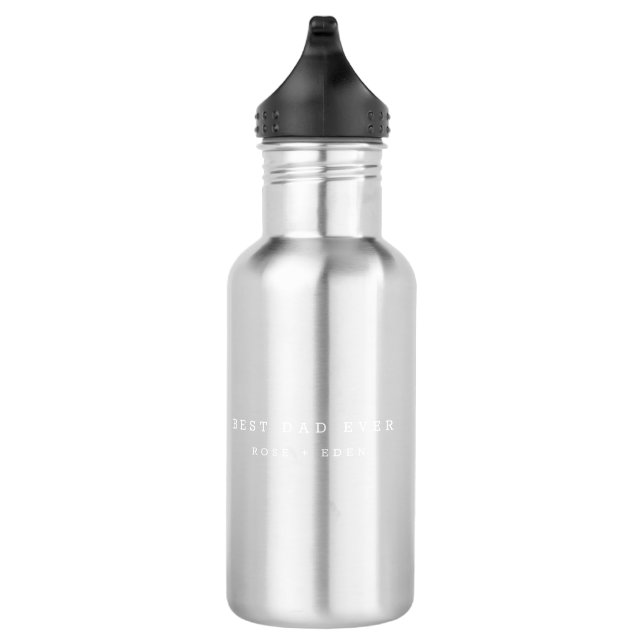 Best Dad Ever Full Personalized Stainless Steel Water Bottle (Right)