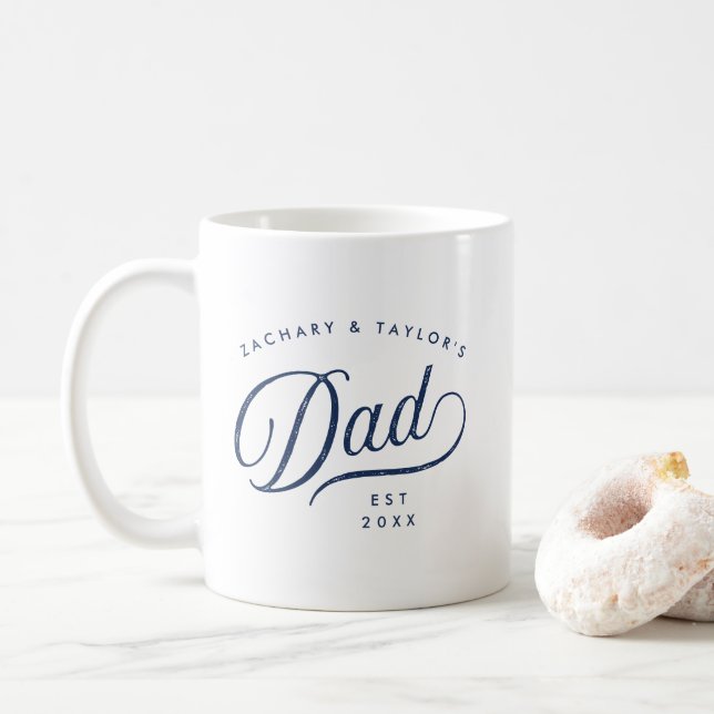 Best Dad Ever Full Photo and Text Personalized  Coffee Mug (With Donut)
