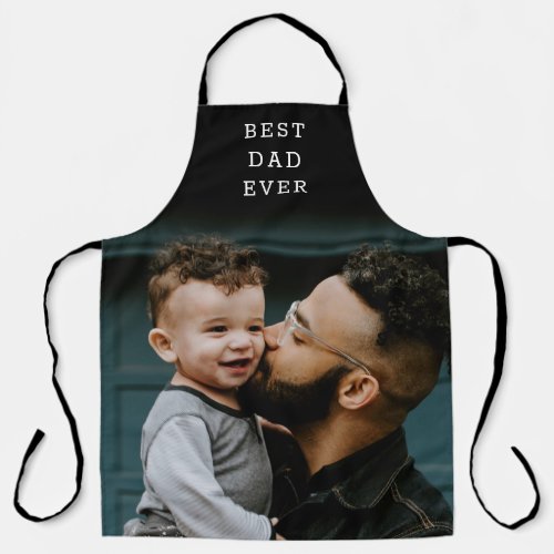 Best Dad Ever Full Photo Black Personalized  Apron