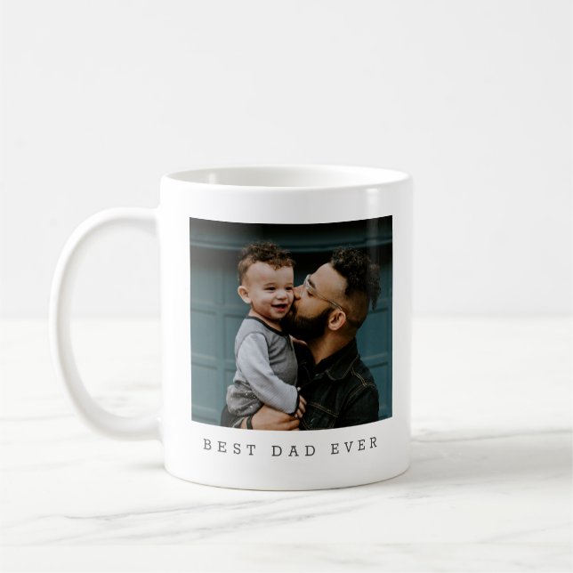 Best Dad Ever Full Photo Personalized Coffee Mug (Left)