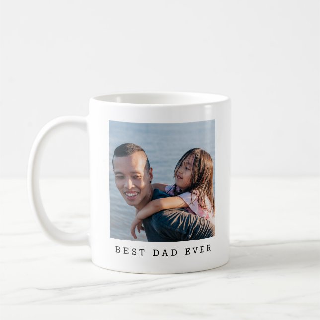 Best Dad Ever Full Photo Personalized Coffee Mug (Left)