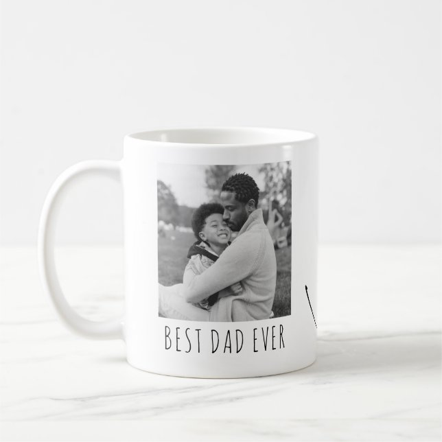 Best Dad Ever Full Photo Personalized Coffee Mug (Left)