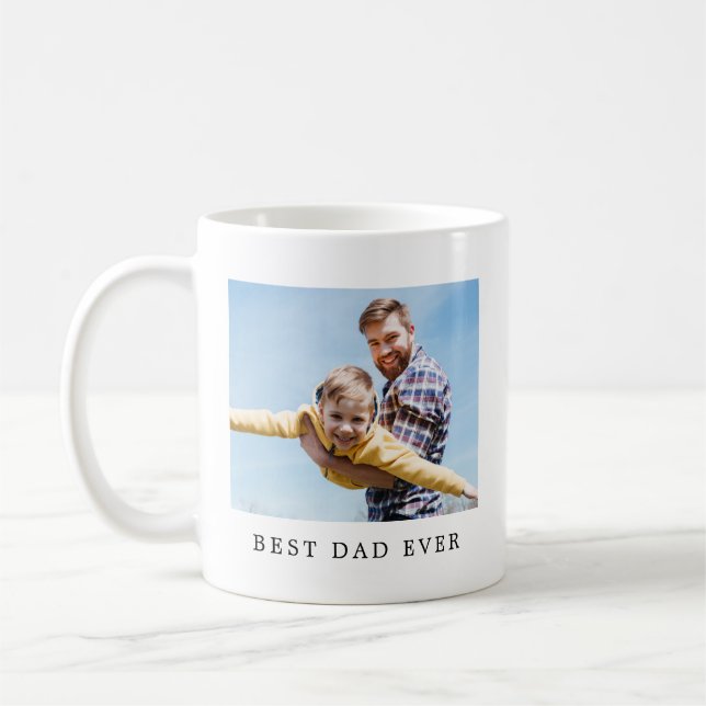 Best Dad Ever Full Photo Personalized Coffee Mug (Left)