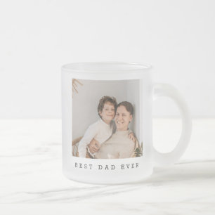 Best Dad Ever Full Photo Personalized Frosted Glass Coffee Mug