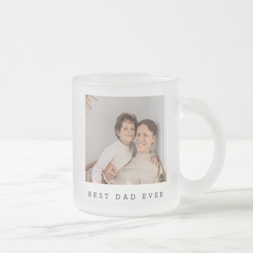 Best Dad Ever Full Photo Personalized Frosted Glass Coffee Mug
