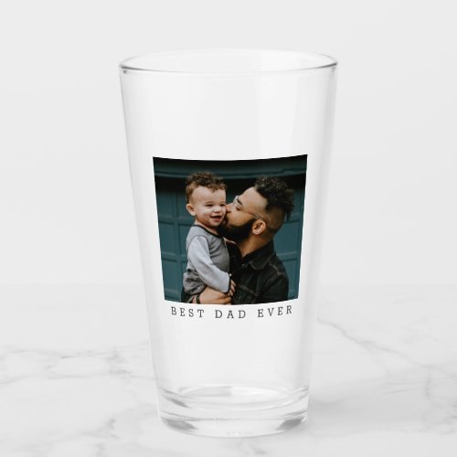 Best Dad Ever Full Photo Personalized Glass