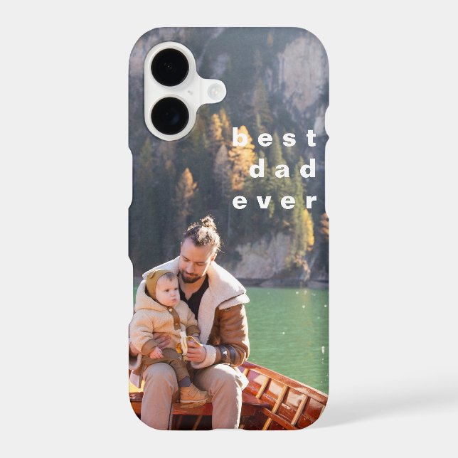 Best Dad Ever Full Photo Personalized Overlay Case-Mate iPhone Case (Back)