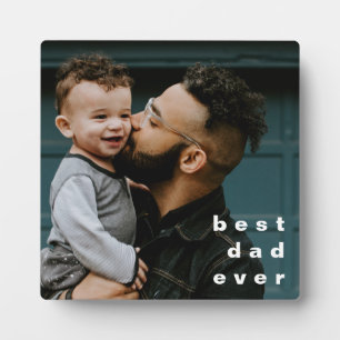 Best Dad Ever Full Photo Personalized Overlay Plaque