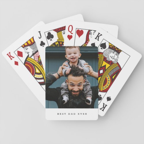 Best Dad Ever Full Photo Personalized Poker Cards