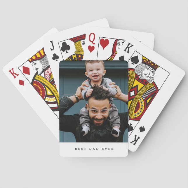 Best Dad Ever Full Photo Personalized Poker Cards (Back)