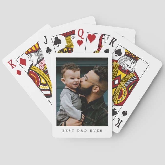 Best Dad Ever Full Photo Personalized Poker Cards (Back)