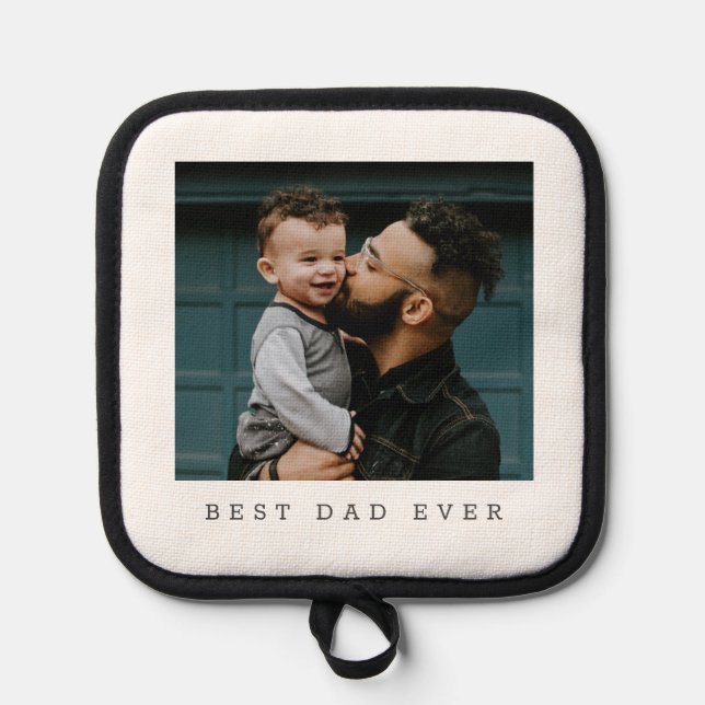 Best Dad Ever Full Photo Personalized Pot Holder (Front)