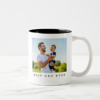 Best Dad Ever Full Photo Personalized Two-Tone Coffee Mug