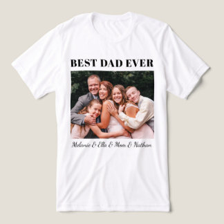 Best Dad Ever Fully Customizable Family Hug Photo Tri-Blend Shirt