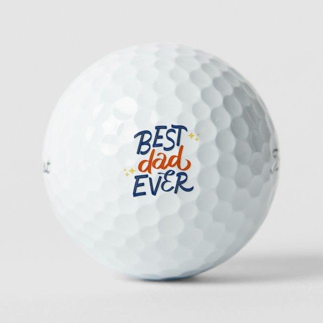 'Best Dad Ever' Fun Father's Day Birthday Gift  Golf Balls (Front)