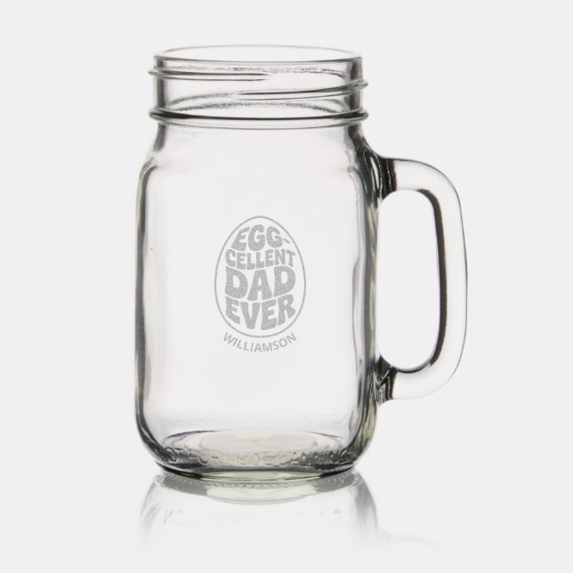 Best Dad Ever Funny Fathers day gift for dad  Mason Jar W/ Handle (Glassware)