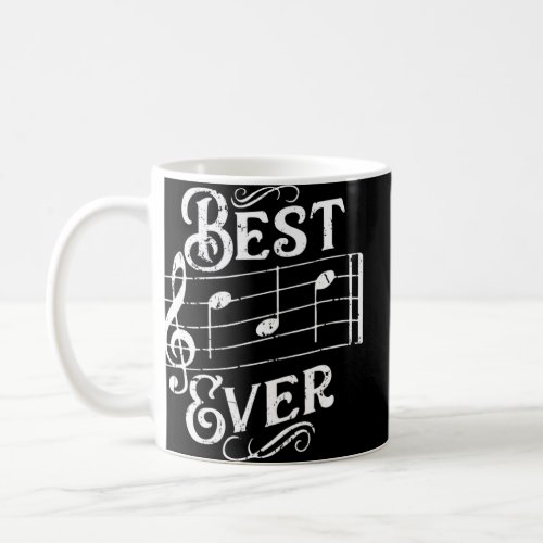 Best Dad Ever Funny Music Notes Musician Teacher F Coffee Mug
