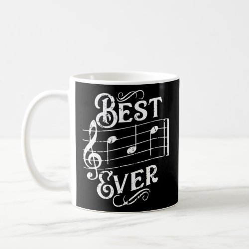 Best Dad Ever Funny Music Notes Musician Teacher F Coffee Mug