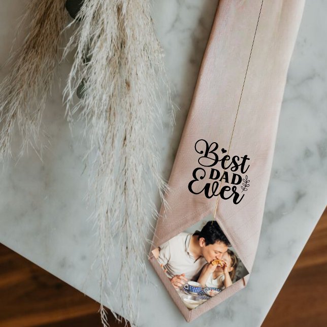Best dad ever-Gift from Daughter rose gold Neck Tie (Creator Uploaded)