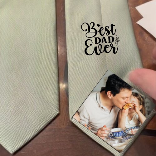 Best dad ever_Gift from Daughter Sage green Neck Tie