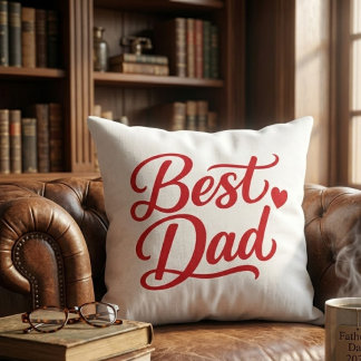 Best Dad Ever Gift Tee Throw Pillow