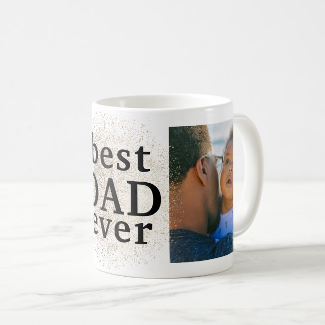 Best DAD Ever Gold Custom Multi Photo Mug (Front Right)