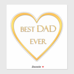 Best dad ever golden sticker