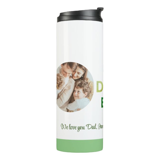 Best Dad Ever Golf 2 Photo Cool Modern Fathers Day Thermal Tumbler (Rotated Left)