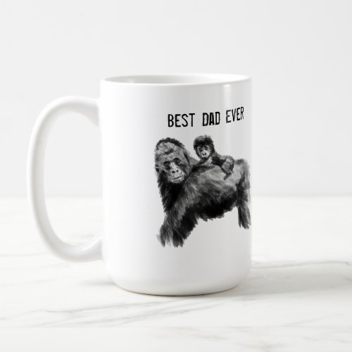Best dad ever gorilla with baby coffee mug