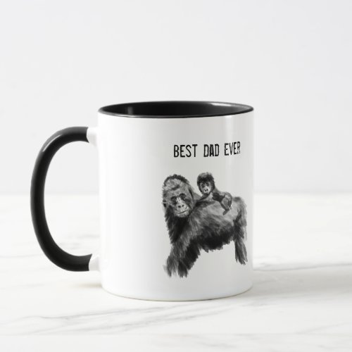 Best dad ever gorilla with baby mug