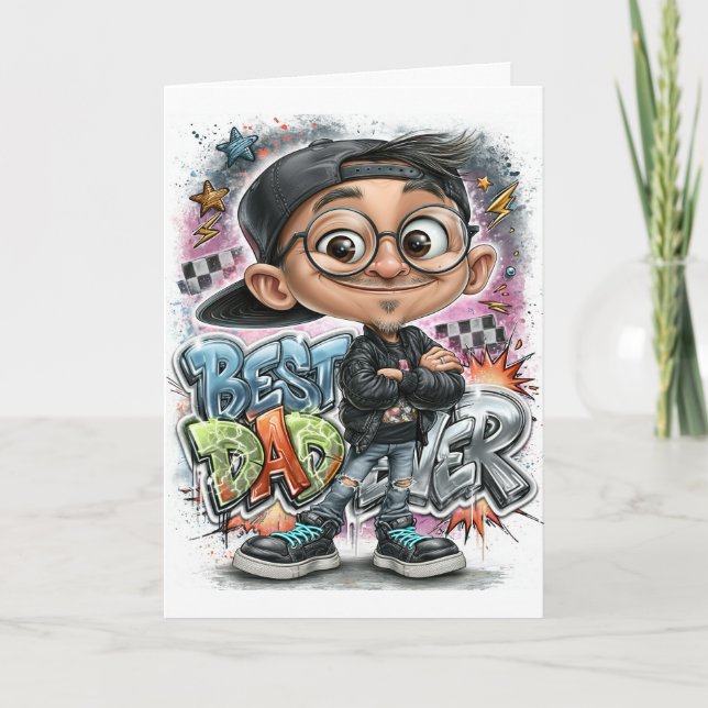 Best Dad Ever Graffiti Card (Front)