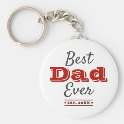 Best Dad Ever Graphic Cool Modern Red Typography Keychain