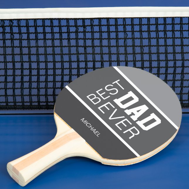 Best Dad Ever Gray Personalized Ping Pong Paddle (Insitu)