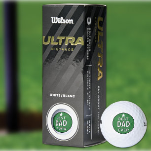 Best Dad Ever Green and White Wilson Distance Golf Balls