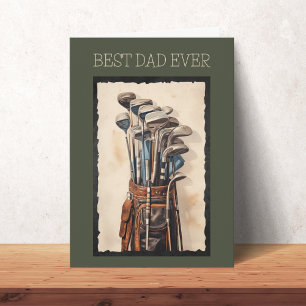 Best Dad Ever Green Golf Custom Happy Father's Day Card