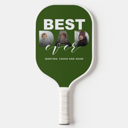 Best Dad Ever Green Pickleball Paddle