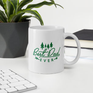 Best Dad Ever Green Typography Father's Day Coffee Mug