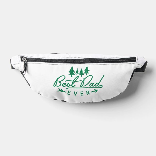 Best Dad Ever Green Typography with Trees Fanny Pack (Lay Down)
