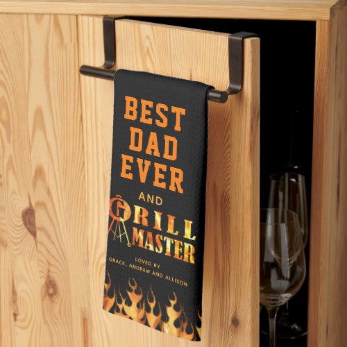 BEST DAD EVER GRILL MASTER Personalized Kitchen Towel