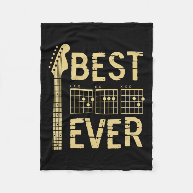 Best Dad Ever Guitar Chord Guitarist Dad Fathers D Fleece Blanket (Front)