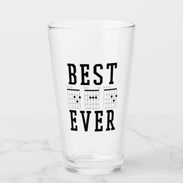 Best Dad Ever Guitar Chords | Father's day Gift Glass (Front)