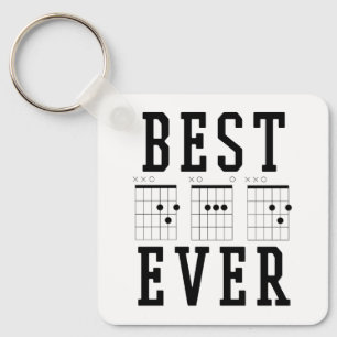 Best Dad Ever Guitar Chords Father's day Gift Keychain