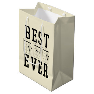 Best Dad Ever Guitar Chords Father's day Gift Medium Gift Bag